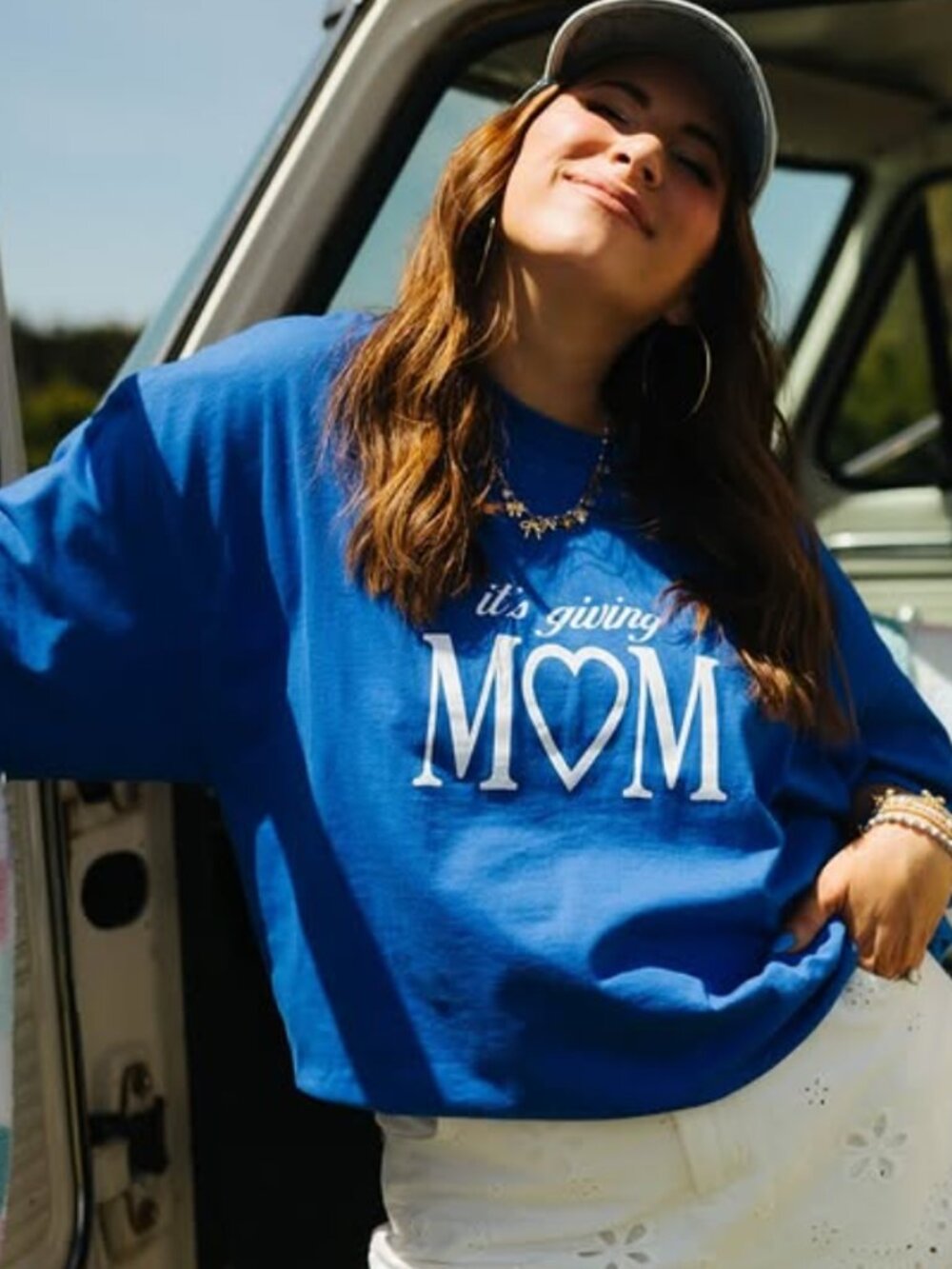 Staykation It’s Giving Mom Blue Tee - XXL